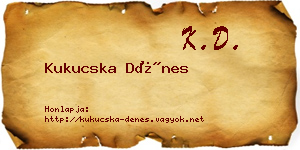 Kukucska Dénes névjegykártya